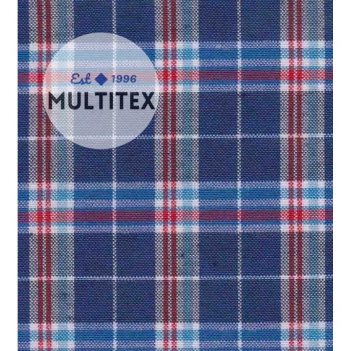 [GULUNGAN] bahan kain kotak biru dongker TC Katun seragam kemeja cotton adem lembut halus rok rompi 