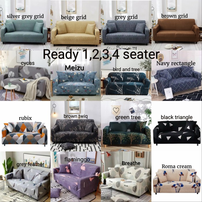 Cover Sofa 3 SEATER Import Sarung Sofa Stretch Kain Sofa 3 Seater - 1 Seater