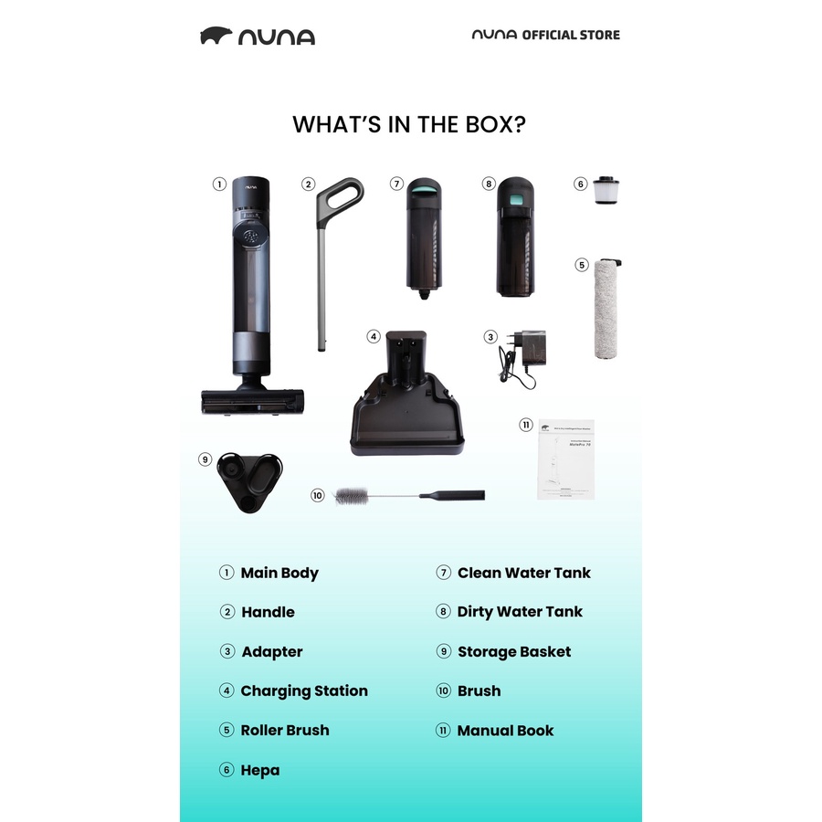 NUNA MatePro 70 Cordless Wet Dry Vacuum Cleaner