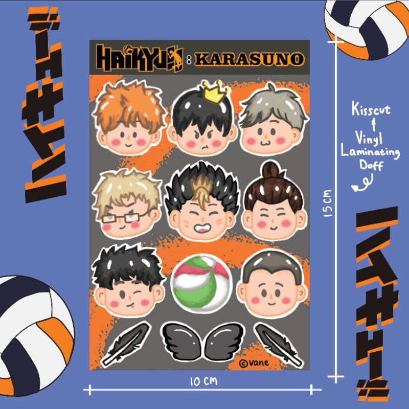 

HQ Haikyu Karasuno Sticker Sheet Kisscut