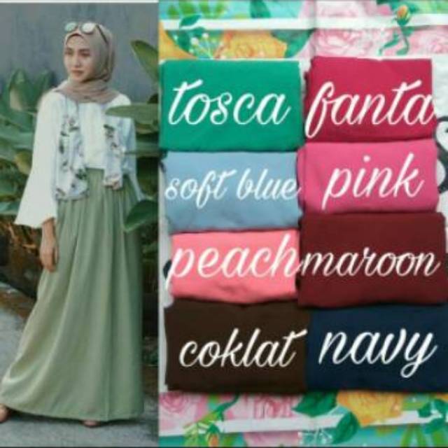 iseven p CANDI SKIRT / Rok Wolfis Panjang Premium / Rok Polos Wolpeach