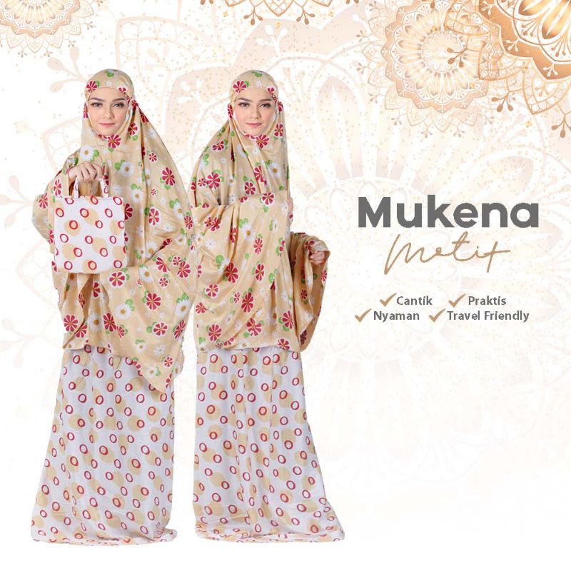 Mukena Sholat Wanita Dewasa Rayon Bali Premium Cantik Adem Kuning Muda