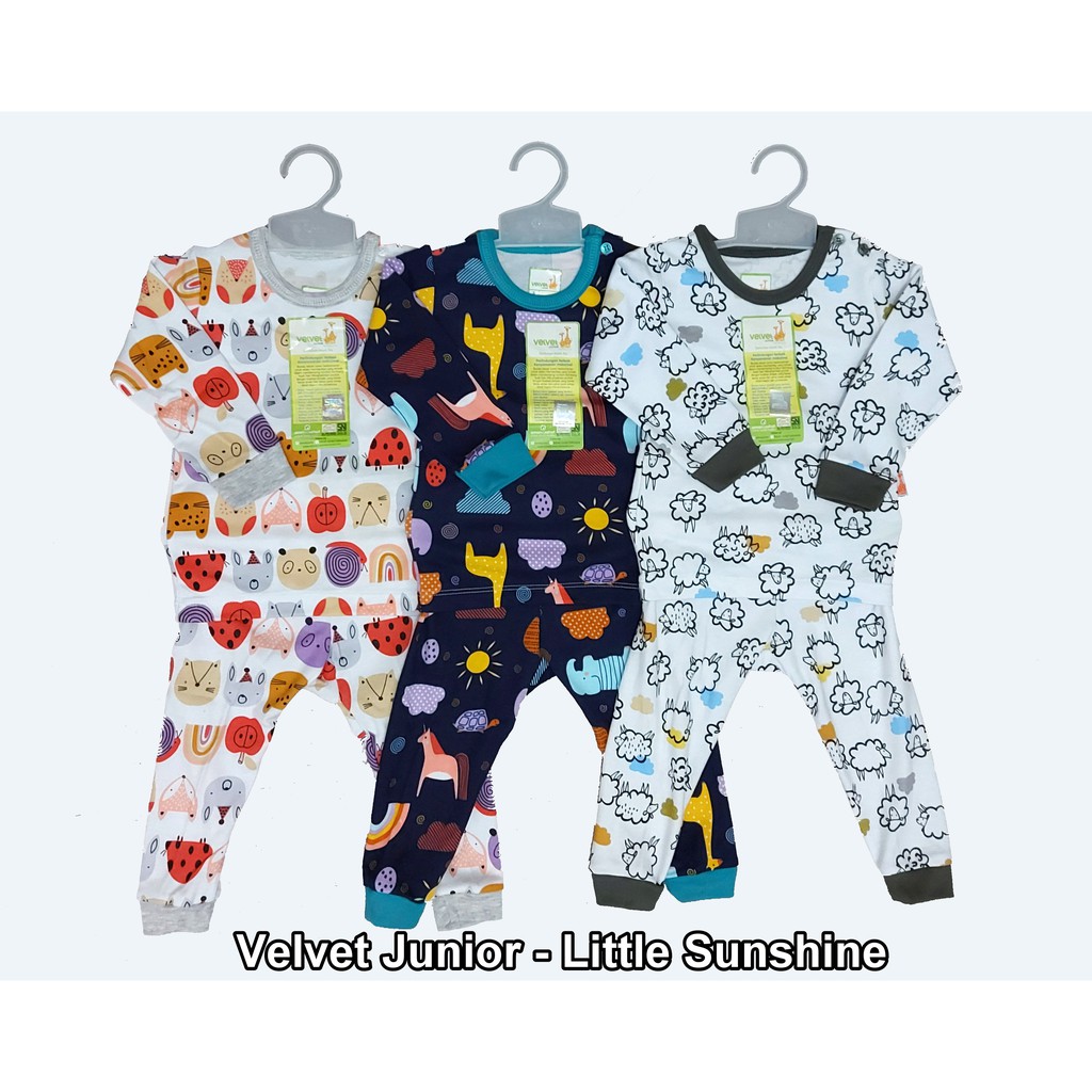  Velvet  Junior  Setelan Baju Tidur Piyama Bayi Anak Kaos  