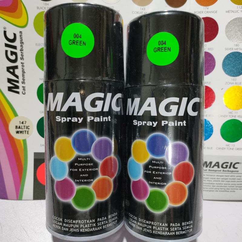 Magic Spray Paint Pilox Pilok Magic Ready Berbagai Varian Warna Stabilo Green Orange Red Pink Yellow Kuning Merah hijau Clear Putih 300cc Cat Semprot Serbaguna Magic