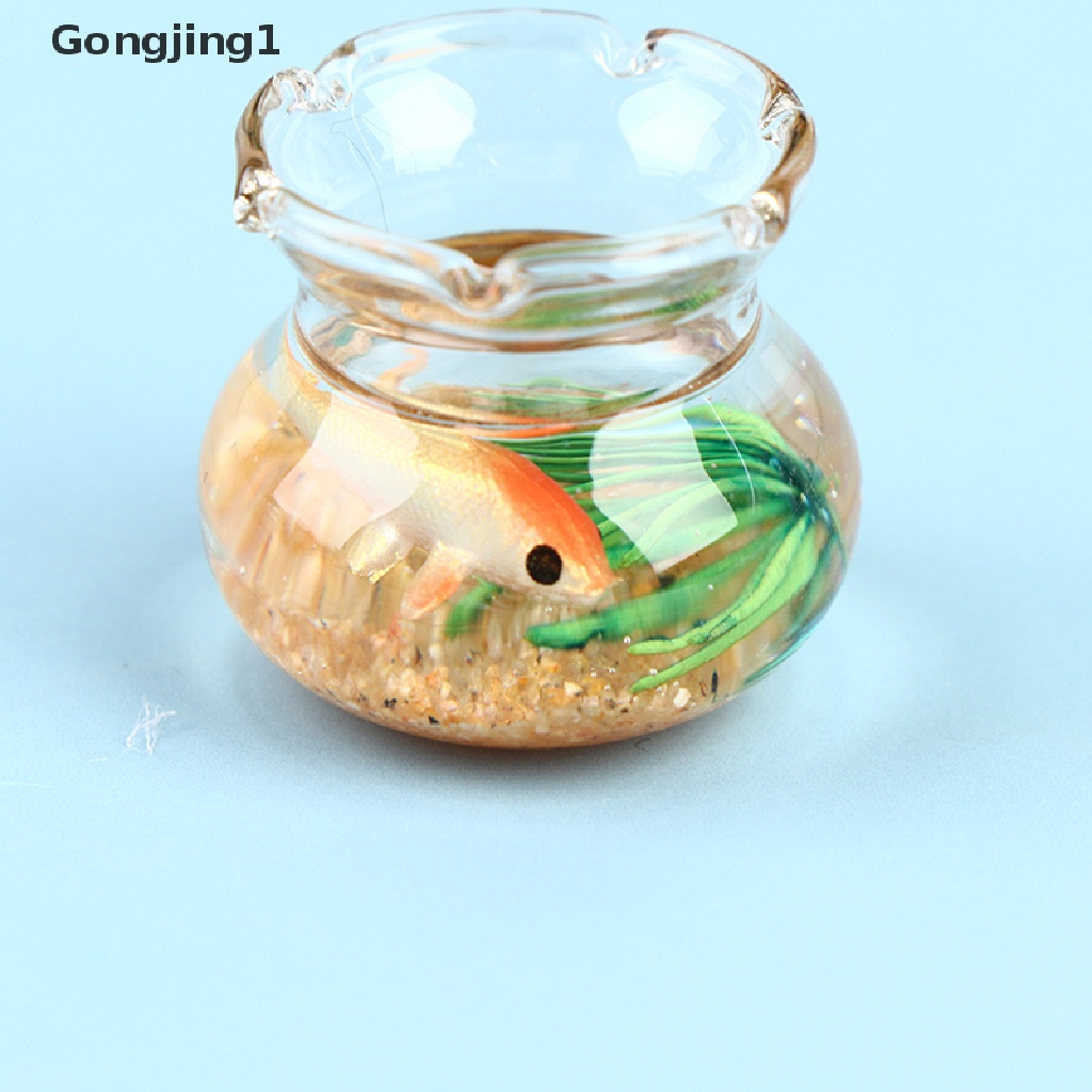 Gongjing1 Miniatur Tangki Ikan Mas Bahan Resin Transparan Untuk Dekorasi Rumah Boneka DIY