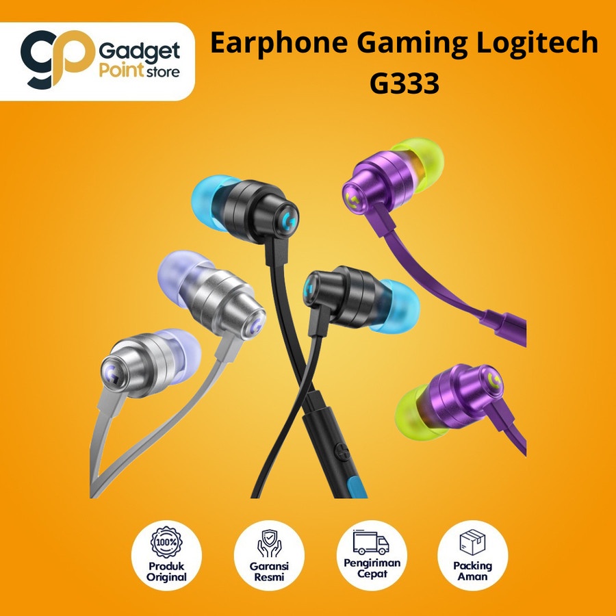 Earphone Gaming Logitech G333 In Ear Gaming Earphone with Mic - Garansi Resmi