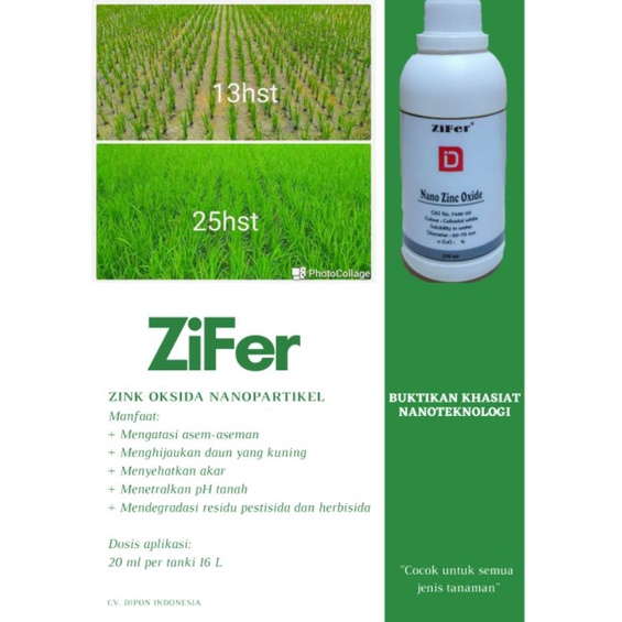 PUPUK ZIFER ( NANO ZINC TANAMAN BUAH SAYUR )
