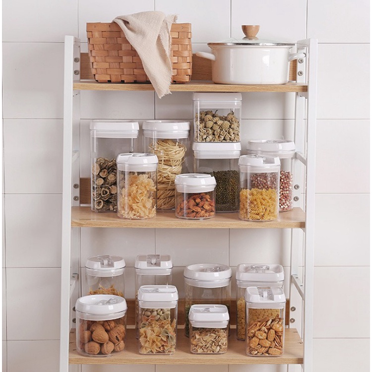 MARKAS HL0264 Toples Dapur Transparan Wadah Tempat Penyimpanan Makanan Food Jar Organizer Pasta Biskuit Kue