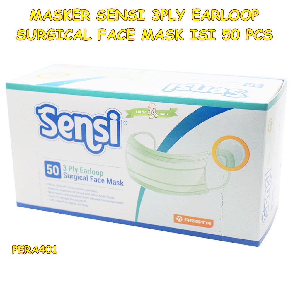 PERA401 MASKER SENSI EARLOOP 3PLY SURGICAL FACE MASK ISI 50 PCS