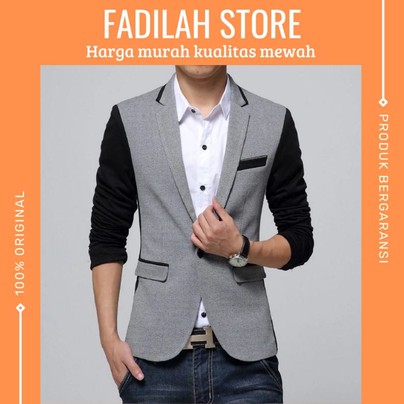 Jas Blazer Pria Slimfit Casual Hijau Sage