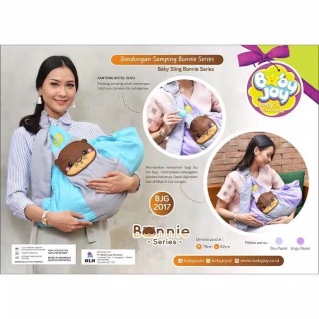 Gendongan samping bayi dengan kantong kokoa series bonnie series babyjoy / baby sling katun