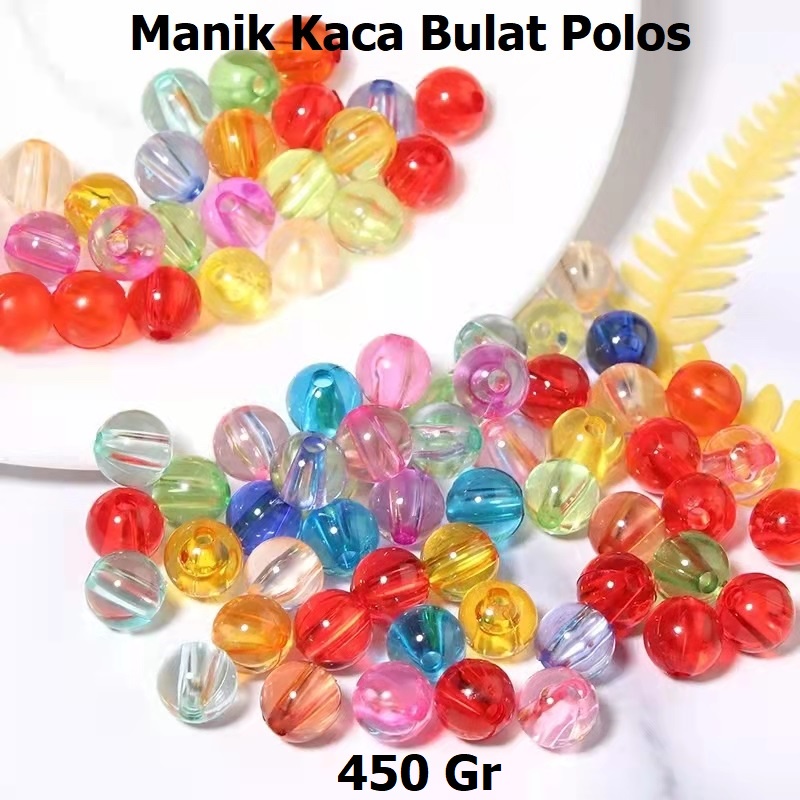 Manik Mote Kaca Bening Bulat Polos Uk 6mm Harga/450g