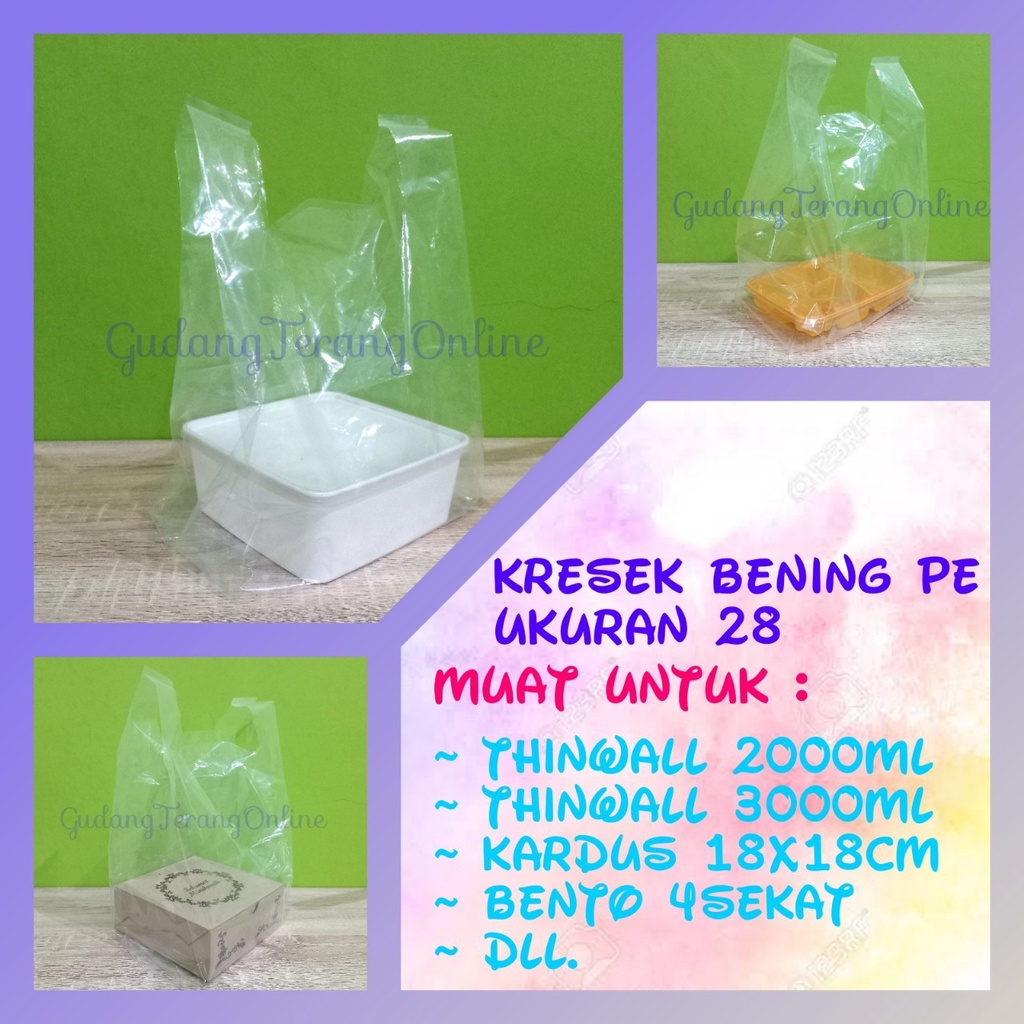 Kresek PE bening 28 / kresek hajatan / kresek PE / kresek bening