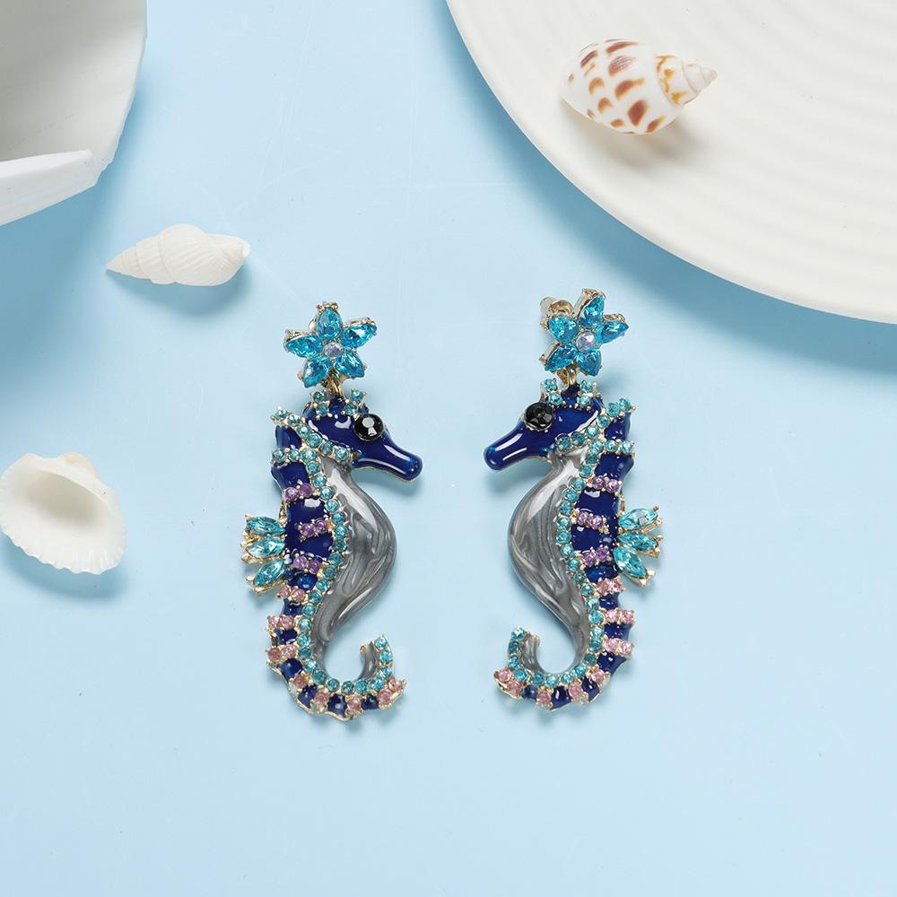 Preva Anting Anting Berbentuk Kuda Laut Pesta Perhiasan Fashion Jewelry Ear Studs