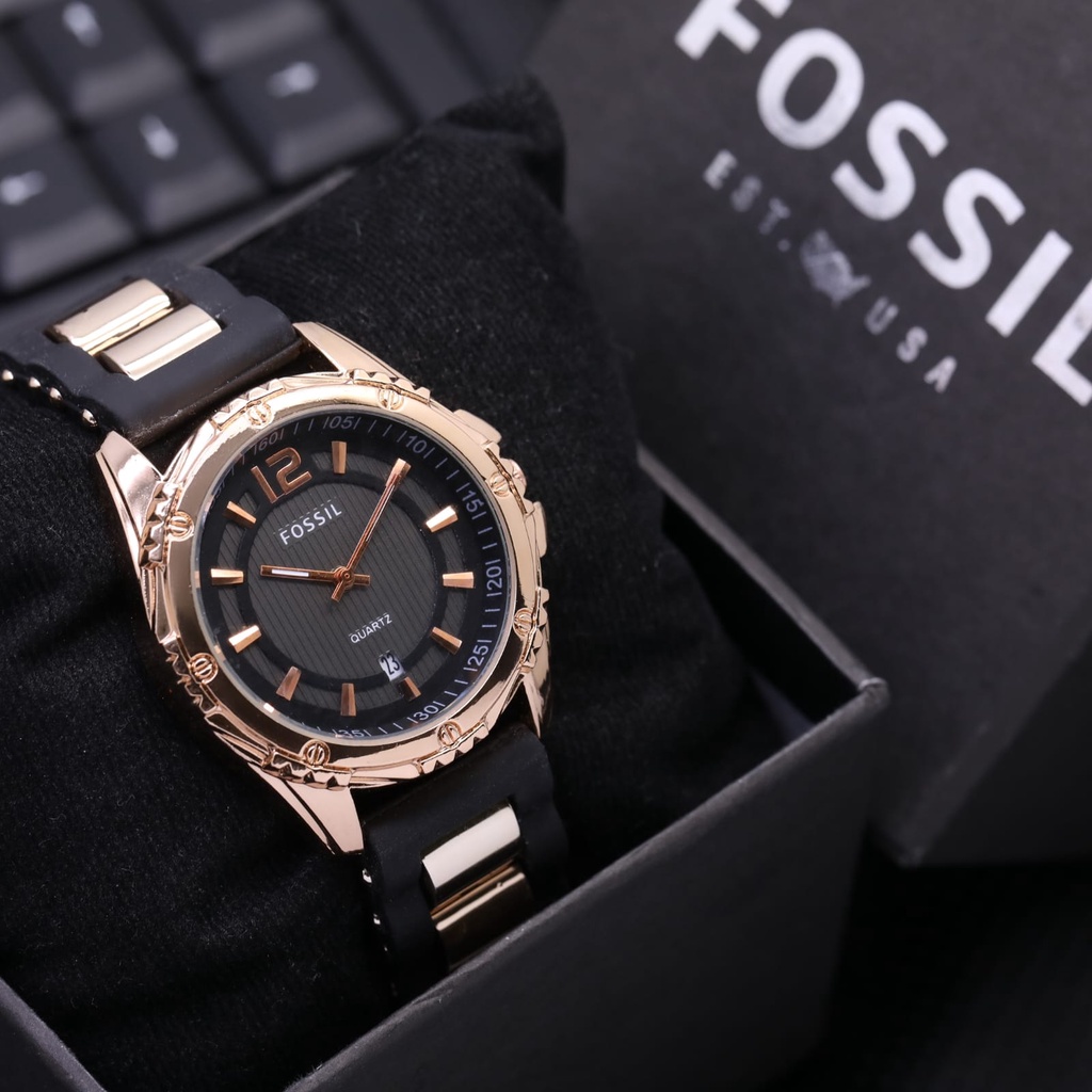 Grosiran Jam Tangan Fashion Wanita FI3665TL Analog Strap Rubber Tanggal Aktif Free Baterai Cadangan dan Box Exclusive (COD)