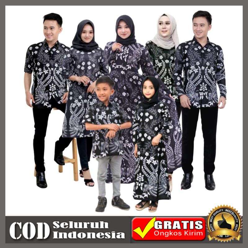 [PROMO MINGGU INI] SETELAN KELUARGA TERLENGKAP baju batik couple keluarga seragam kondangan kemeja batik gamis blouse tunik batik set keluarga anak BY BATIK PITTO