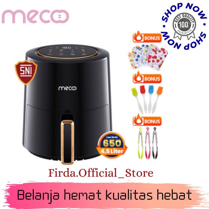 Mecoo Aesthetic New 5.5L Digital 650 Low Watt Air Fryer SNI Hemat Listrik