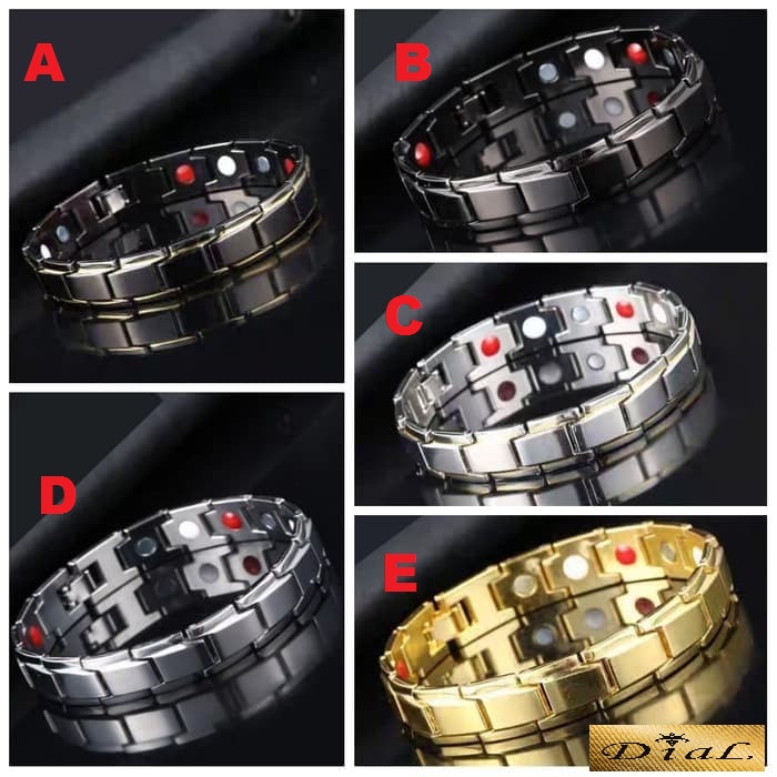 GELANG BIO MAGNET ION NEGATIF INFRARED KESEHATAN PRIA WANITA TITANIUM terapi luxuri anti karat ori