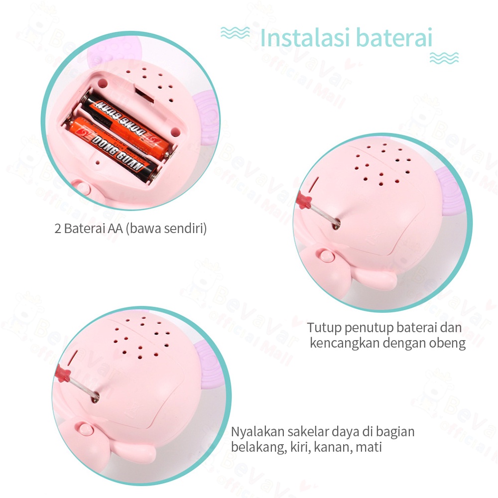 BEVAVAR Mainan Bayi Rattle Stick Bayi Dengan Musik Dan Lampu Mainan Musik Bayi