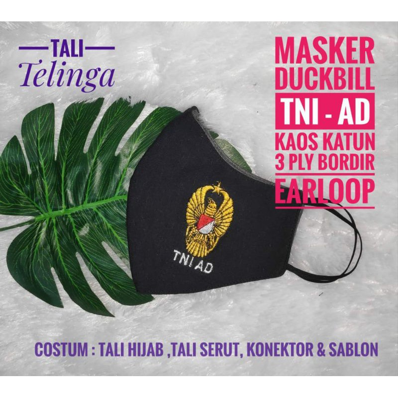 masker TNI AD logo bordir