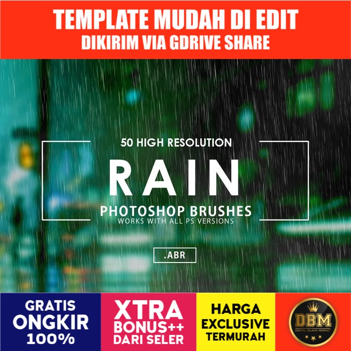 50 Rain - Photoshop Brushes