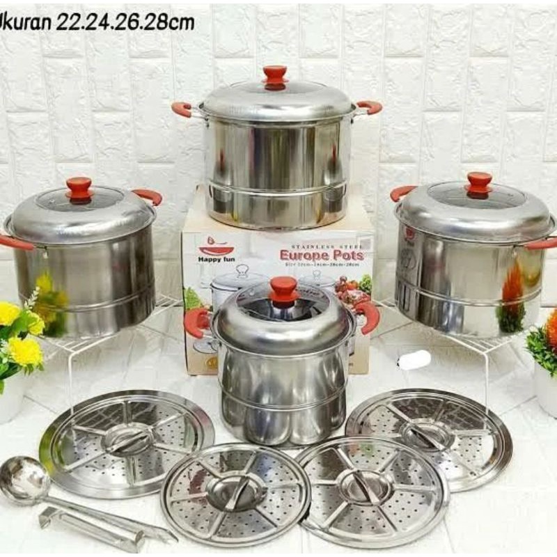 Panci Steamer Europe Pots Happy Fun