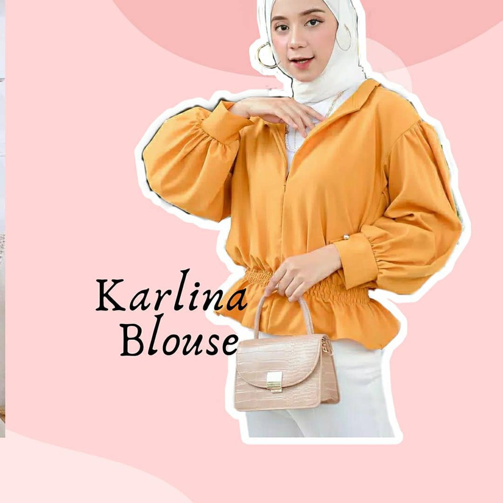 ALFAZZA / KATLINA BLOUSE (BEST SELLER)/ ATASAN WANITA LENGAN BALON SERUT SABRINA LILAC PREMIUM