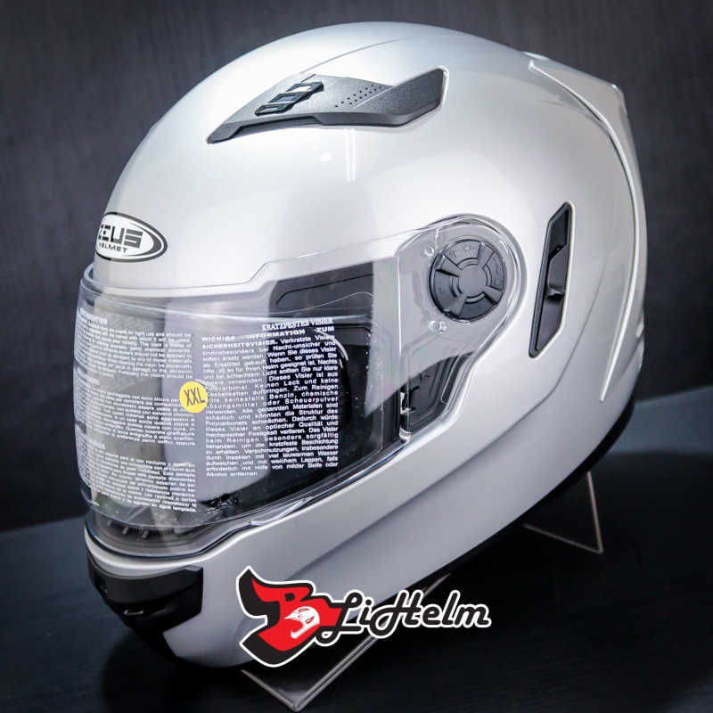 HELM ZEUS ZS 813 SOLID SILVER | FULL FACE DOUBLE VISOR SNI ORIGINAL