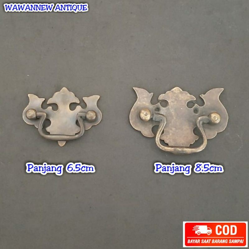 Handle / Tarikan Laci Lemari Pintu Rumah Kuningan antik murah 8.5cm