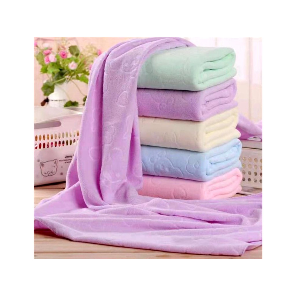 Handuk Mandi Microfiber Anak Polos Uk 70x140 cm 005