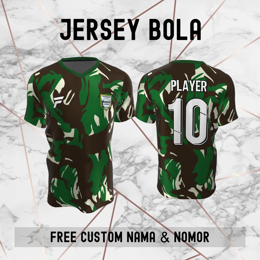 Jersey Perseman Manokwari Loreng Militer Klub Bola Baju Kaos Custom Nama dan Nomor Punggung - 900