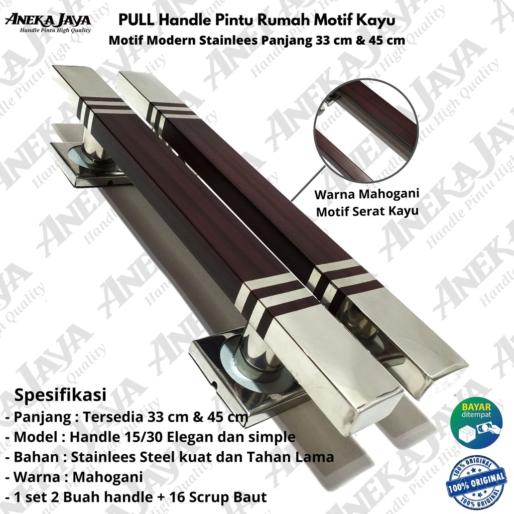 Handle pintu rumah stainlees panjang 33 cm &amp; 45 cm | Gagang Pintu rumah | Tarikan Pintu rumah murah