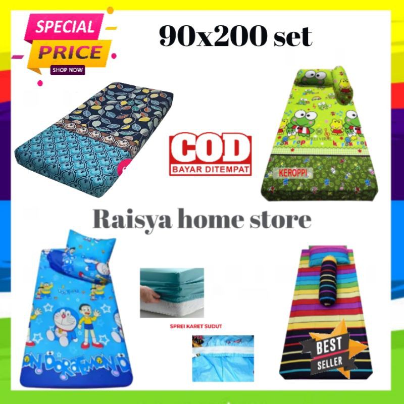 sprei seprai sudut karet homemade springbed karakter murah no 4 90x200 set sarung bantal guling
