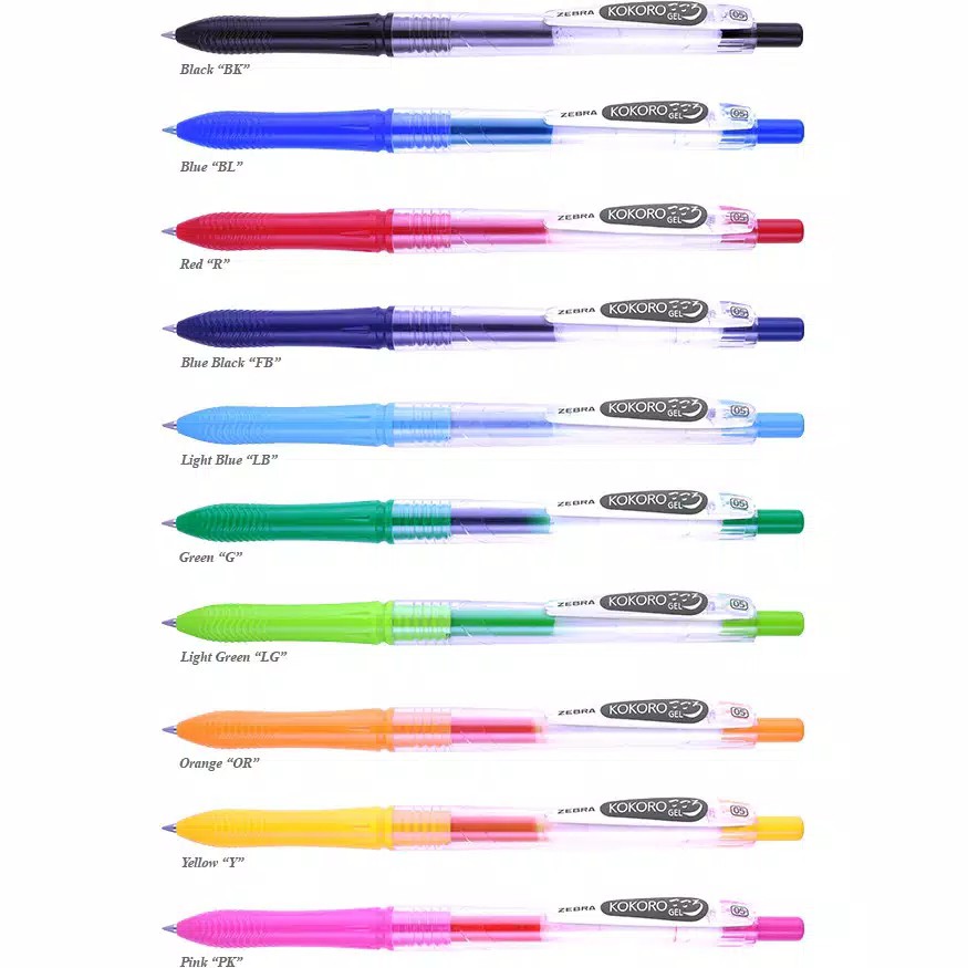

[GRAND MEDIA] BALLPOINT / PENA / PULPEN GEL ZEBRA KOKORO COLORS 0.5 / 1PCS