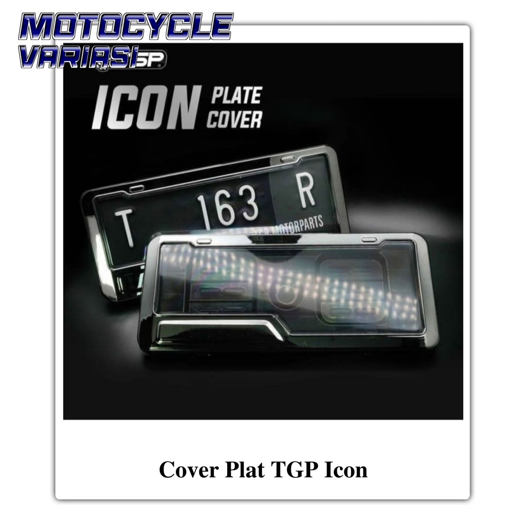 Cover tempat plat nomor motor TGP icon black chrome universal