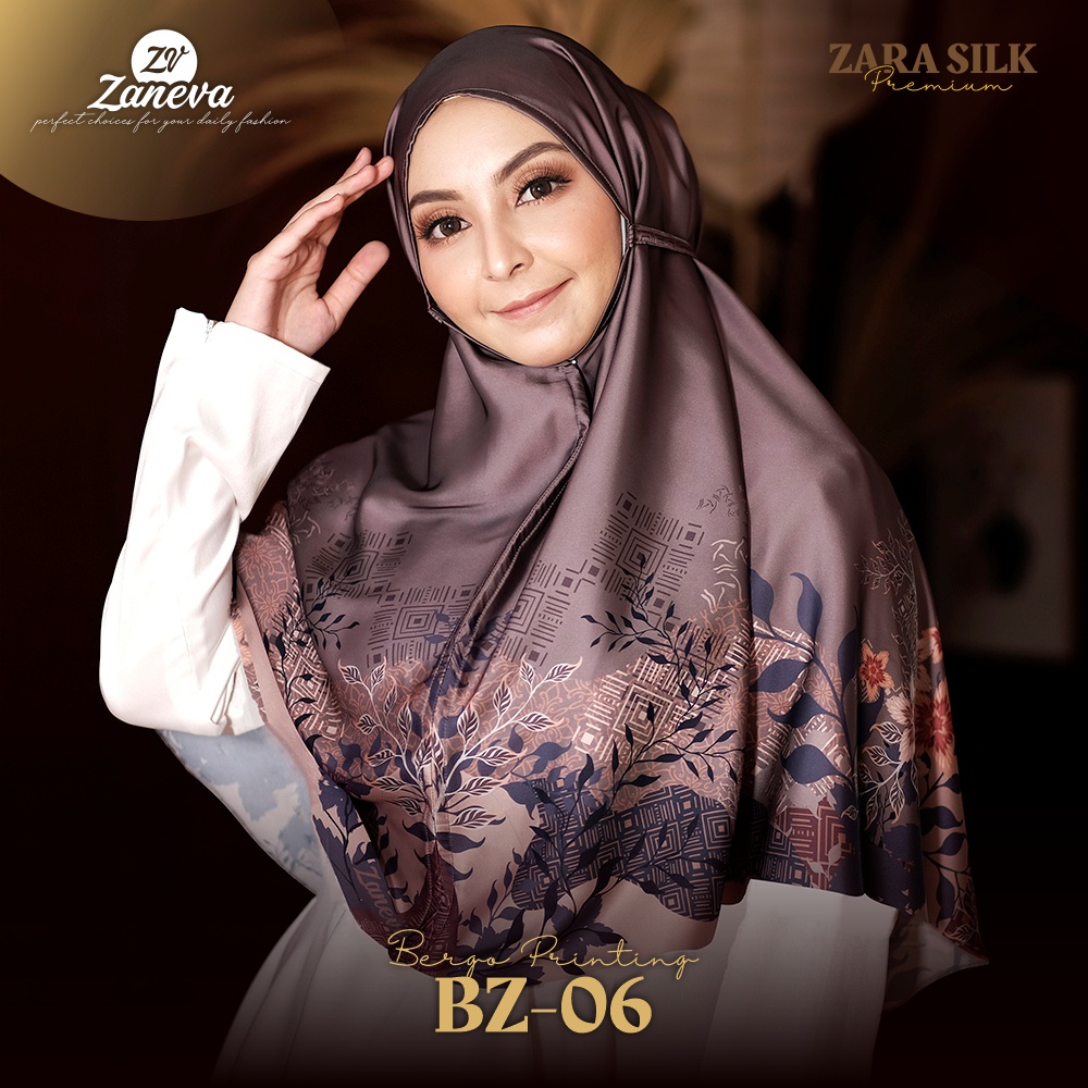 Bergo Zaneva Hijab Bahan Zara Silk l Bergo Premium By Zaneva Hijab