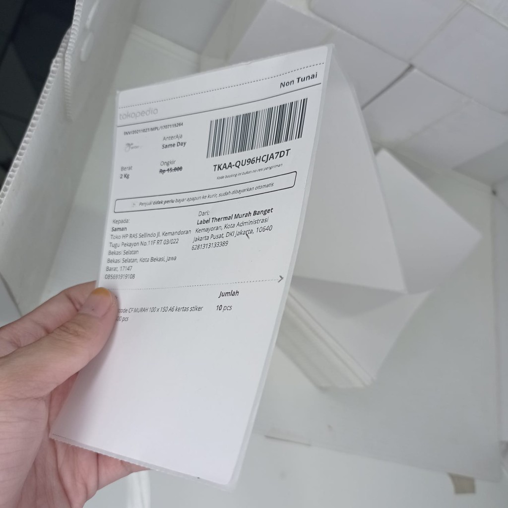 

Label Barcode CF MURAH 100 x 150 A6 kertas stiker thermal 500 pcs RB6