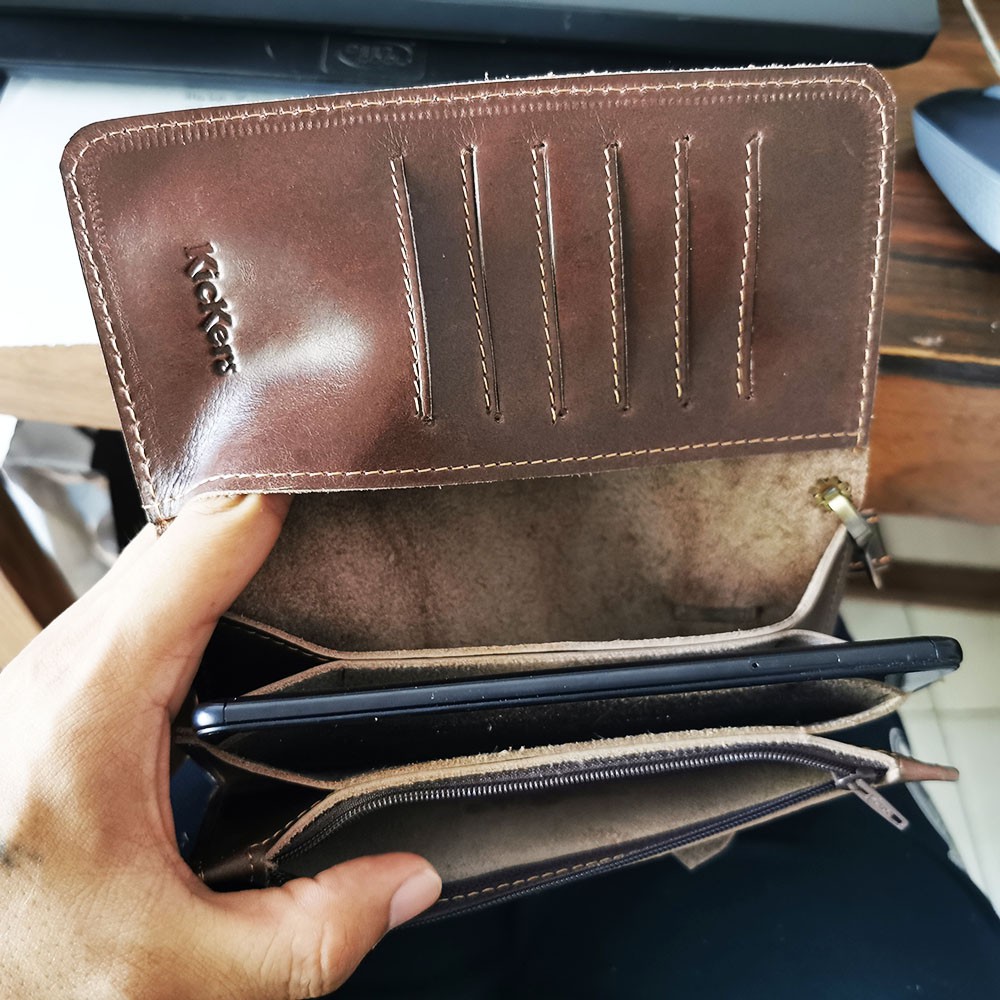 Dompet Kulit Asli Pria Casual Black Brown Dark Non Imitasi Original Khas Kota Garut Sukaregang Jbr