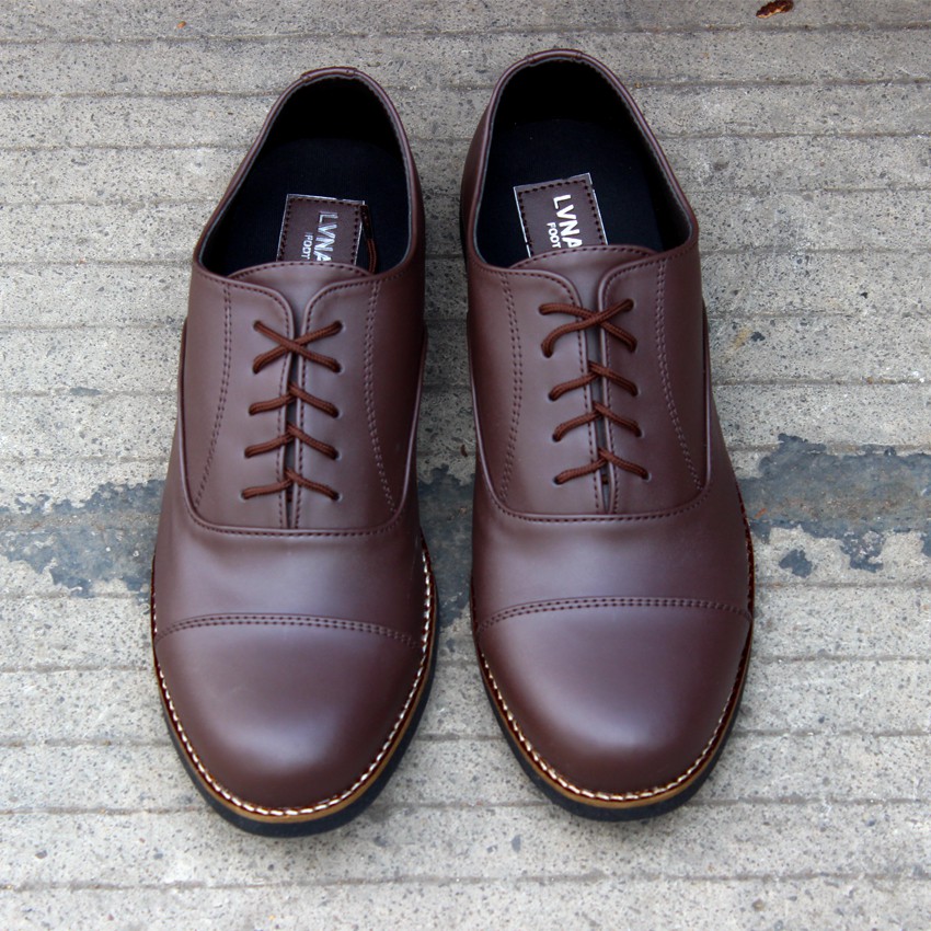 Dante Brown | 39-45 | Sepatu Pantofel Casual Kerja Kuliah Oxford Pria Cowok Men Laces | FORIND x Lvnatica