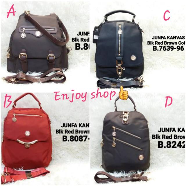 Tas wanita junfa ransel backpack kanvas super