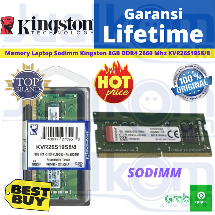 Sodimm Kingston 8GB DDR4 2666 MHz KVR26S19S8/8