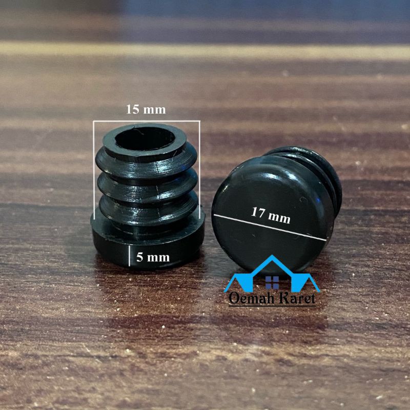 Plastik DOP 15 mm Tutup pipa besi bulat - 8 pcs