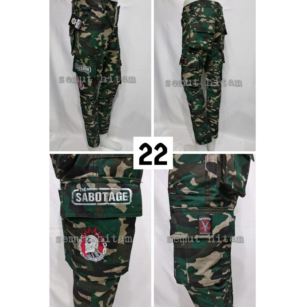 [awal]Celana Cargo Panjang / Kempol Panjang PDL Army Doreng Camo Metal / Punk Prapatan Rebel [belaka