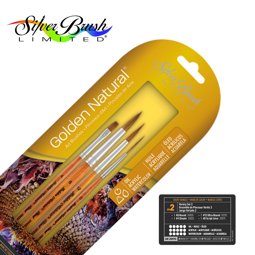 

Silver Brush - 4pc Variety Set Golden Natural - (GN - 2091S)