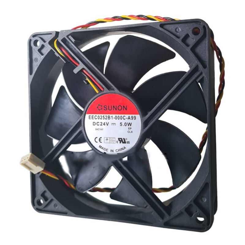 Bt DC24V 0.207A Kipas Pendingin 120x120x25mm 2bearing PWM 3100CFM Untuk CPU Server