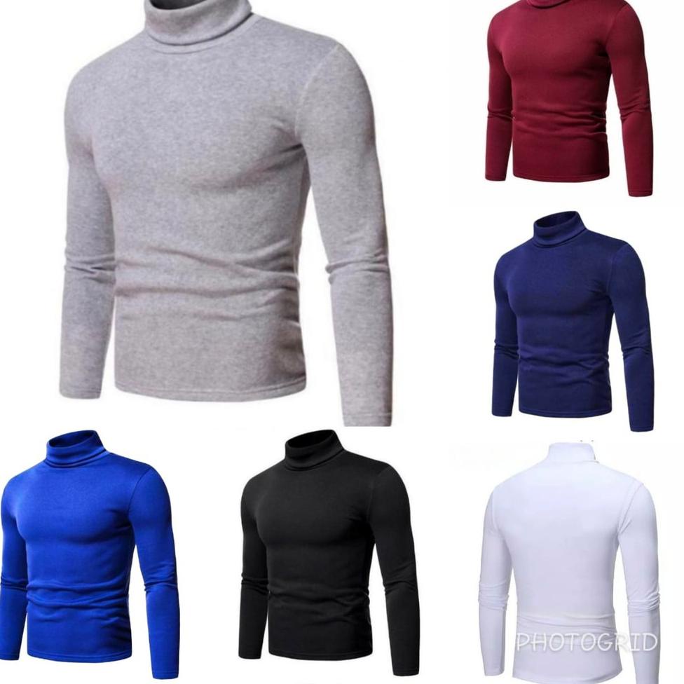 X15X Turtle Neck Pria Lengan Panjang/Manset Pria Lengan Panjang/Kaos kerah tinggi Lengan Panjang