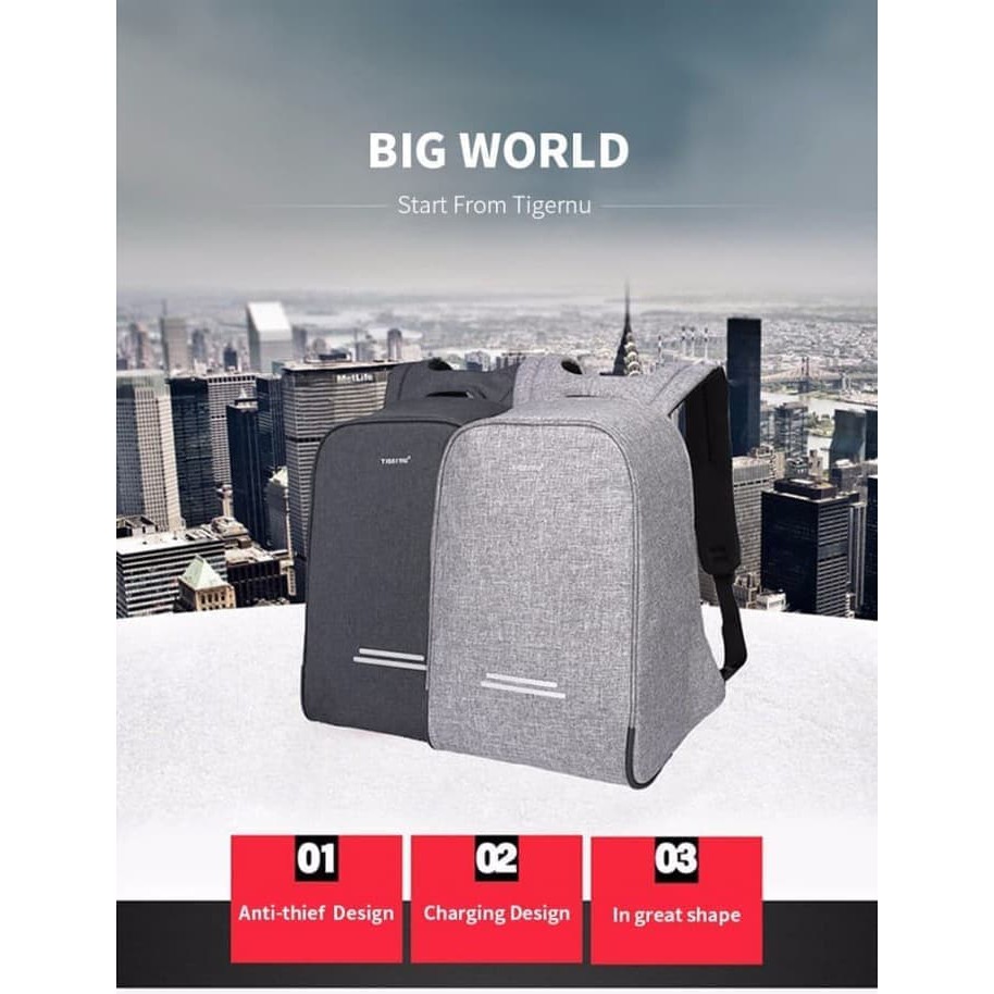 2583 Tas Ransel Original TIGERNU PREMIUM TB3213 15.6 Inch