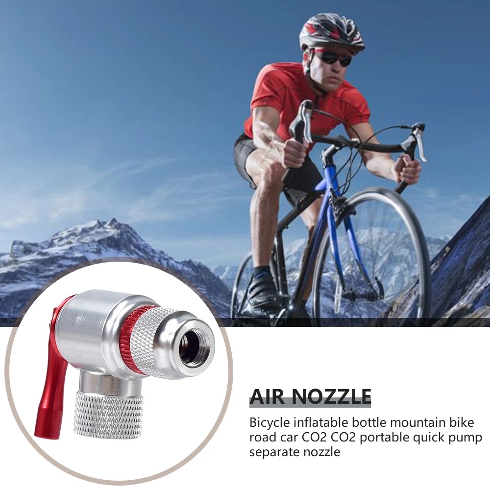 MXBEAUTY Portable Gas Nozzle Cycling Head Adapter CO2 Cylinder Pump Emergency Accessories Bicycle Accessories Durable Bike Pump Mountain Bike CO2 Gas Fast Inflator