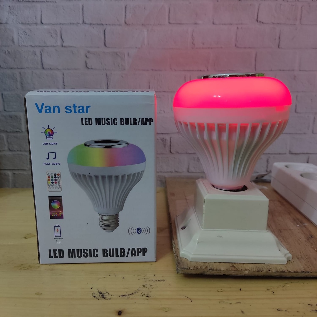 Promo!! Lampu Speaker Musik Bluetooth Van Star 12W - Lampu Bohlam Speaker Bluetooth 16 Warna