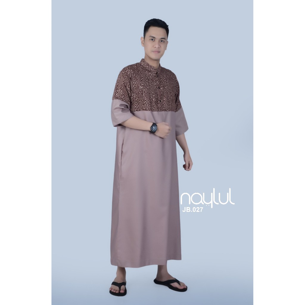 Gamis / Jubah Musim Pria Modern Naylul JB027 Motif - Baju Koko Muslim